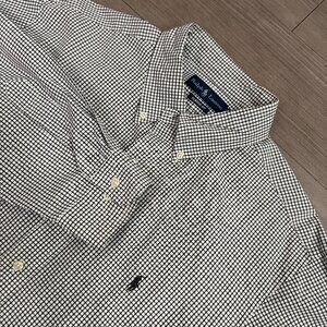 Polo Ralph Lauren Mens Classic-Fit Plaid Black Long Sleeve Button Down XL | 17.5